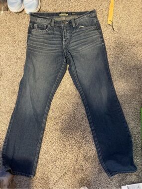 Reclaimed Vintage Men's Straight Jeans in Dark Blue Wash